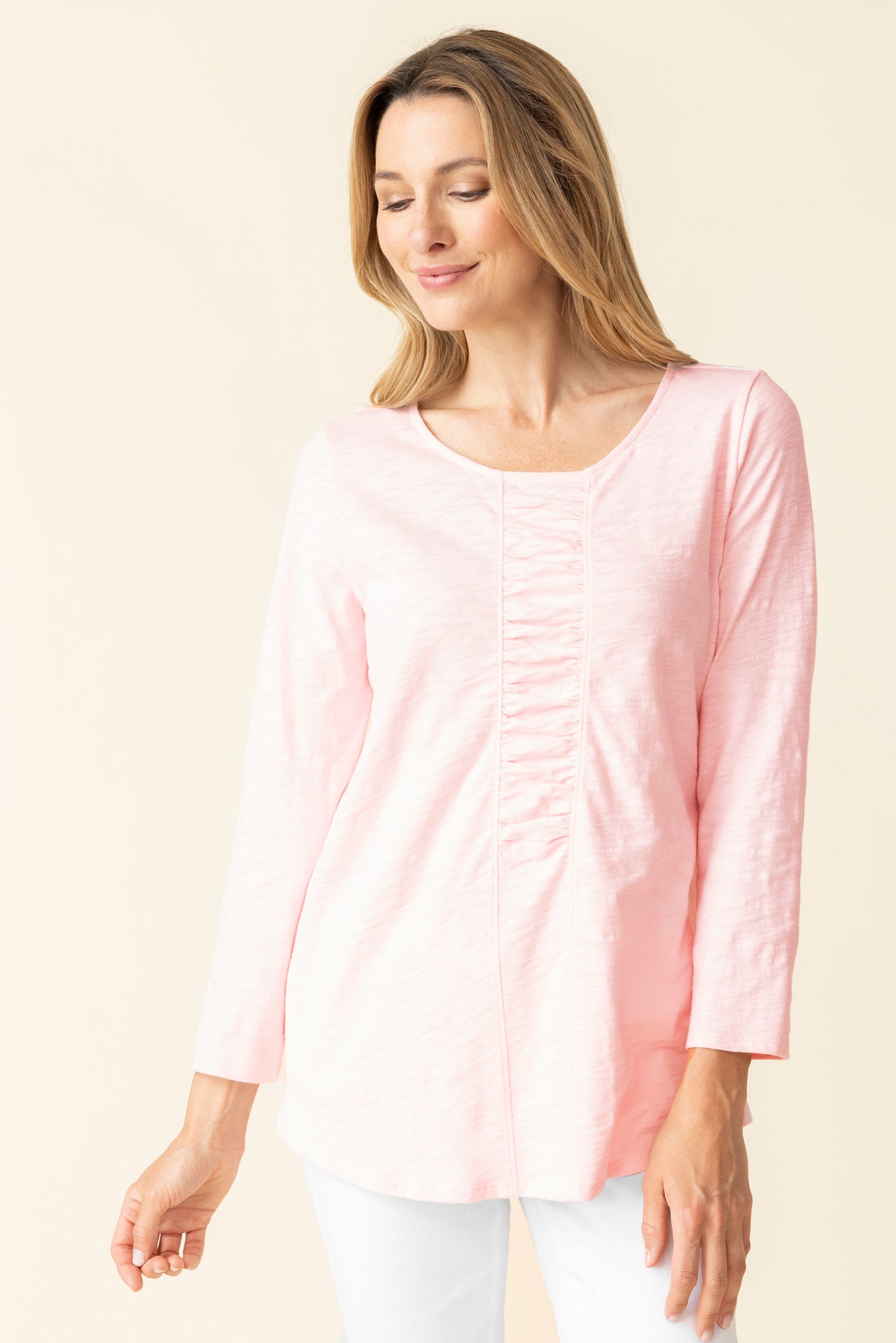 HABITAT COTTON RUFFLE SHIRT LT PK