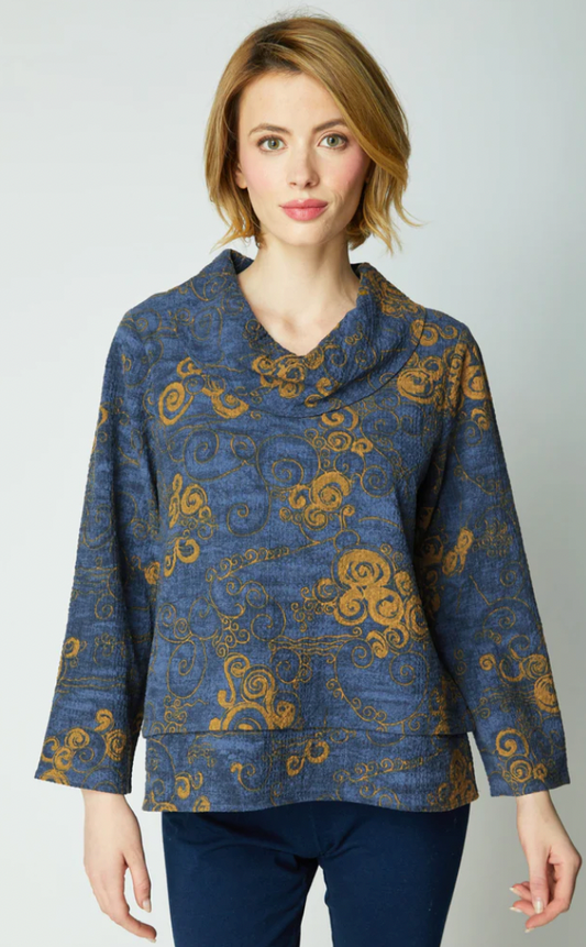 HABITAT PUCKER WEAVE DRAPE NECK TOP