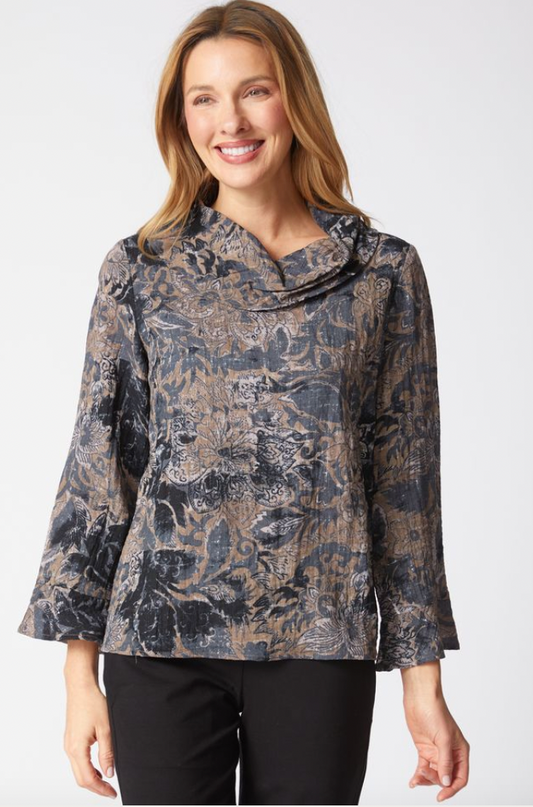 HABITAT PUCKER WEAVE DRAPE NECK TOP