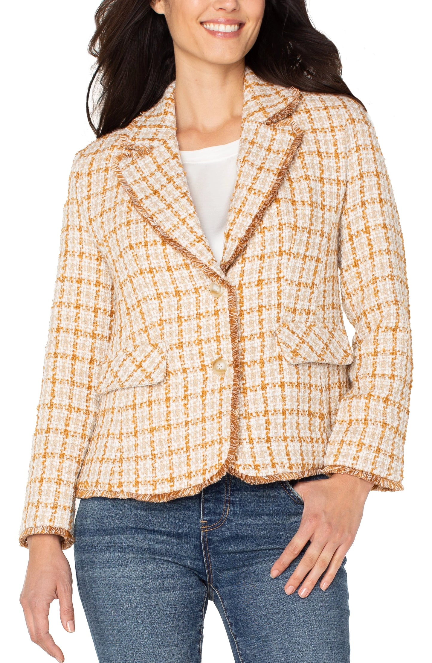 LIVERPOOL BLAZER WITH FRAYED EDGES