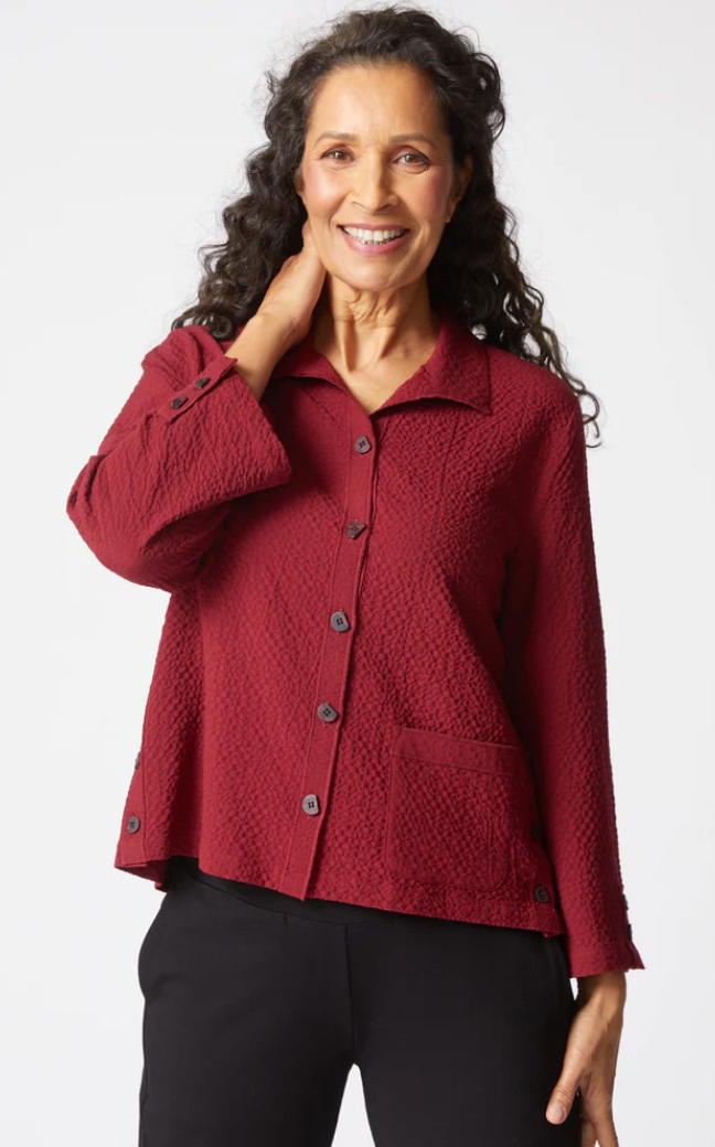 HABITAT PUCKER WEAVE WINE JACKET