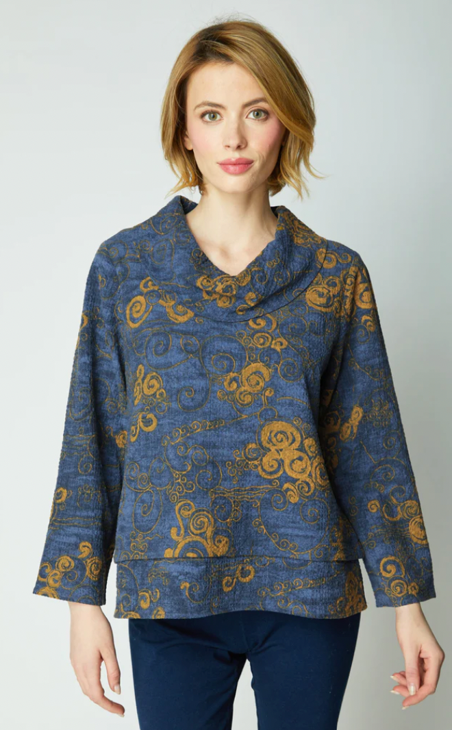HABITAT PUCKER WEAVE DRAPE NECK