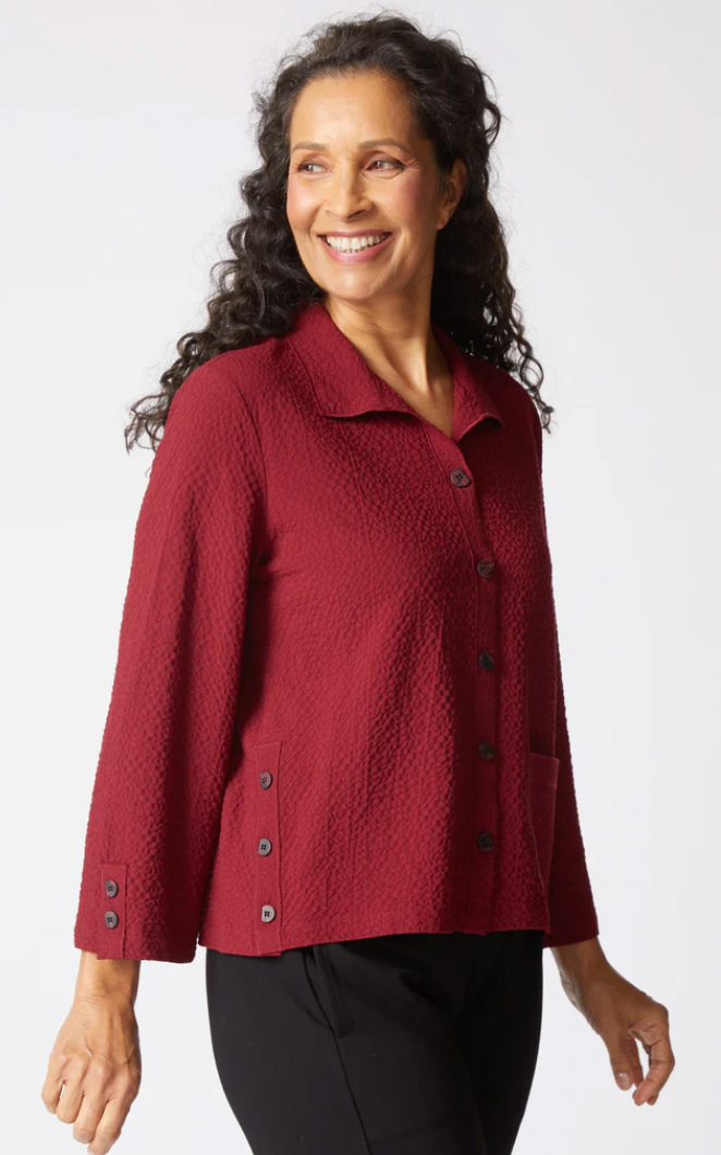 HABITAT PUCKER WEAVE WINE JACKET