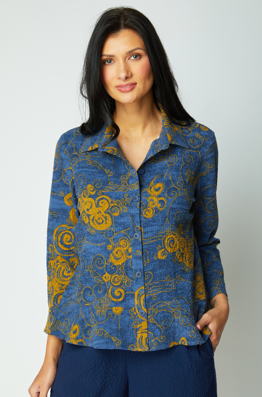 HABITAT PUCKER WEAVE DRAPE NECK