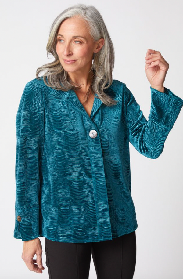 HABITAT BUTTON VELVET SHIRT JUNIPER