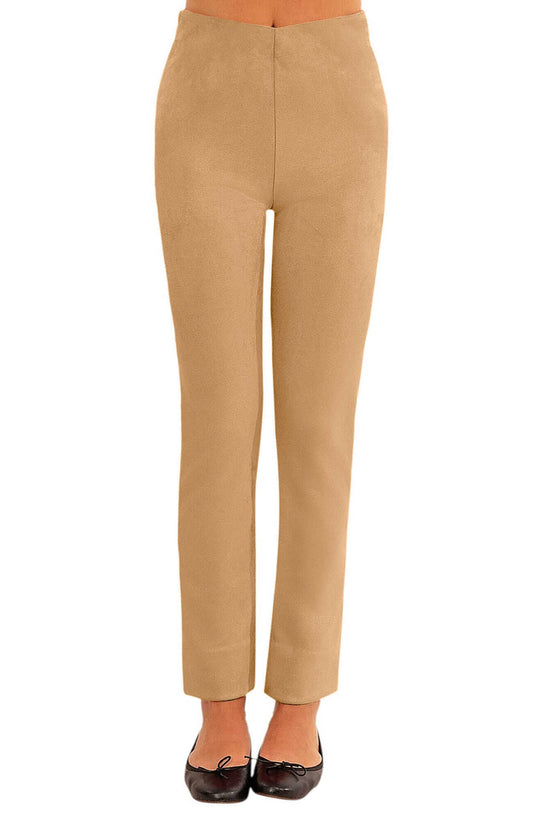 GRETCHEN SCOTT GRIPE - LESS PULL ON PANT KHAKI SUEDE