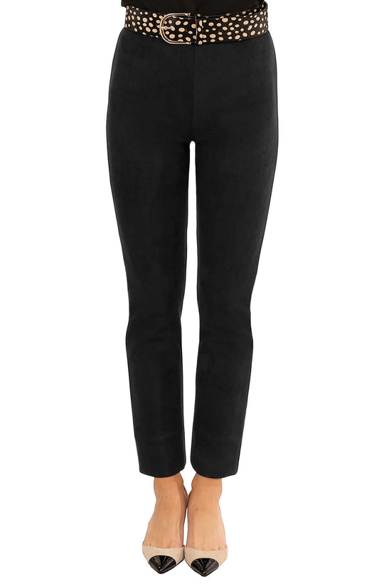 GRETCHEN SCOTT GRIPE - LESS PULL ON PANT BLK SUEDE