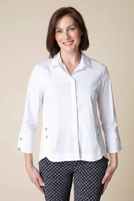 HABITAT BUTTON UP WHITE SHIRT CROPPED