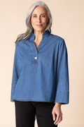 Habitat Stretch Denim Henley Top Medium