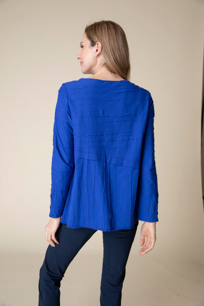 HABITAT COTTON BOAT NECK SHIRT SAPPHIRE