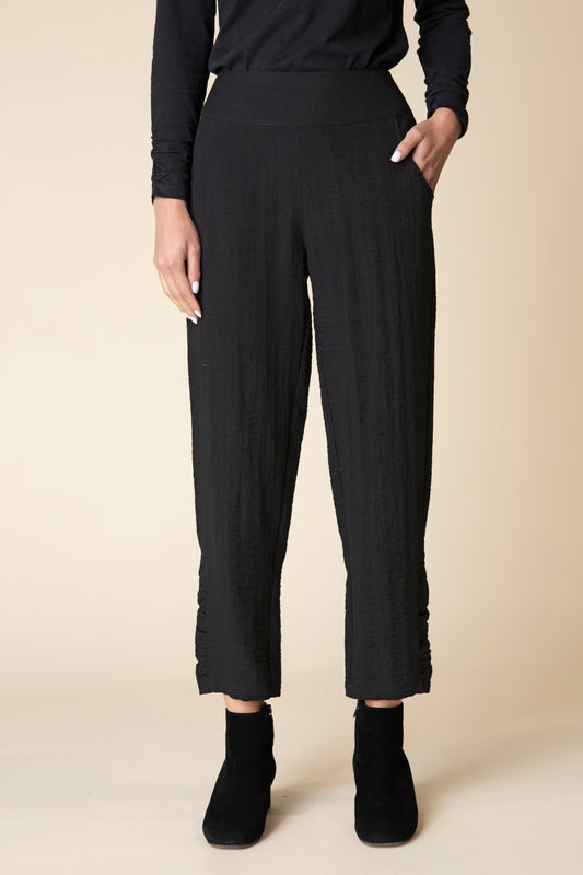 HABITAT EXPRESS BLACK SOLID RUTCHED ANKLE PANT