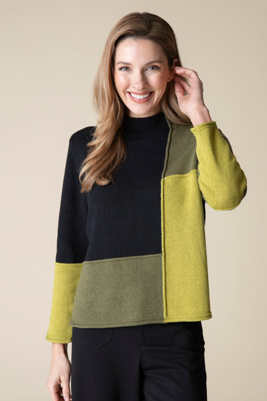 HABITAT YIN YANG FUNNEL NECK PULLOVER PEAR