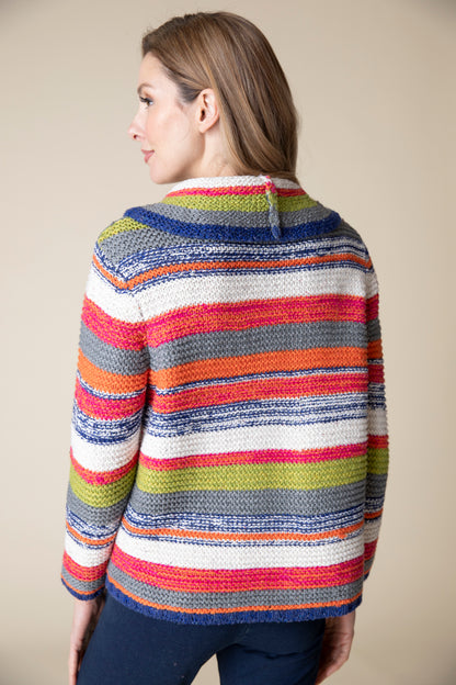 HABITAT RUSTIC STRIPES MULTI STRIPED PULLOVER