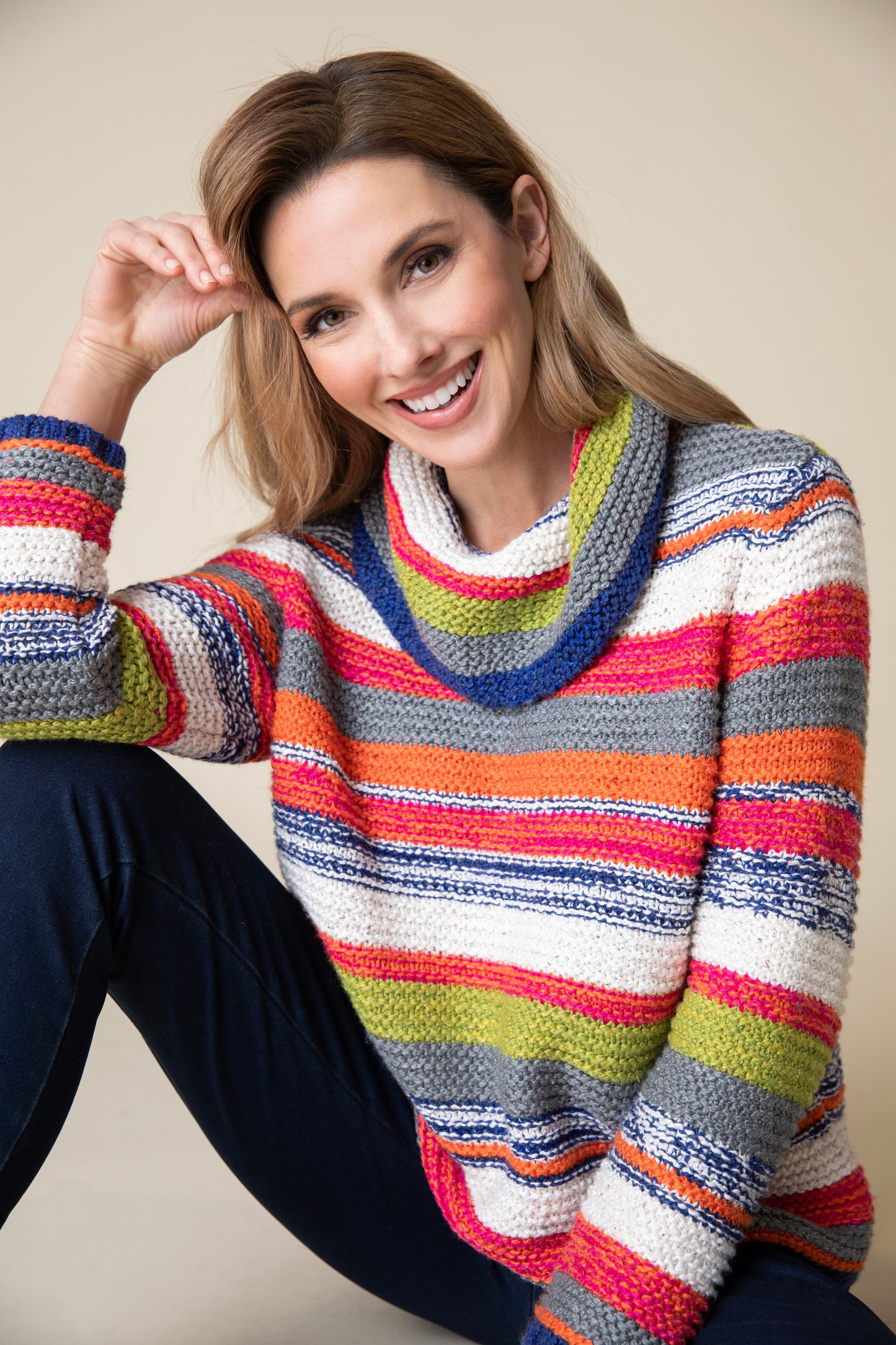 HABITAT RUSTIC STRIPES MULTI STRIPED PULLOVER