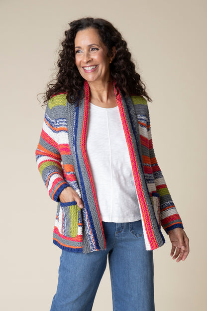 HABITAT RUSTIC STRIPES MULTI STRIPED CARDIGAN