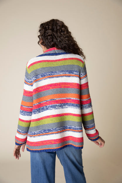 HABITAT RUSTIC STRIPES MULTI STRIPED CARDIGAN