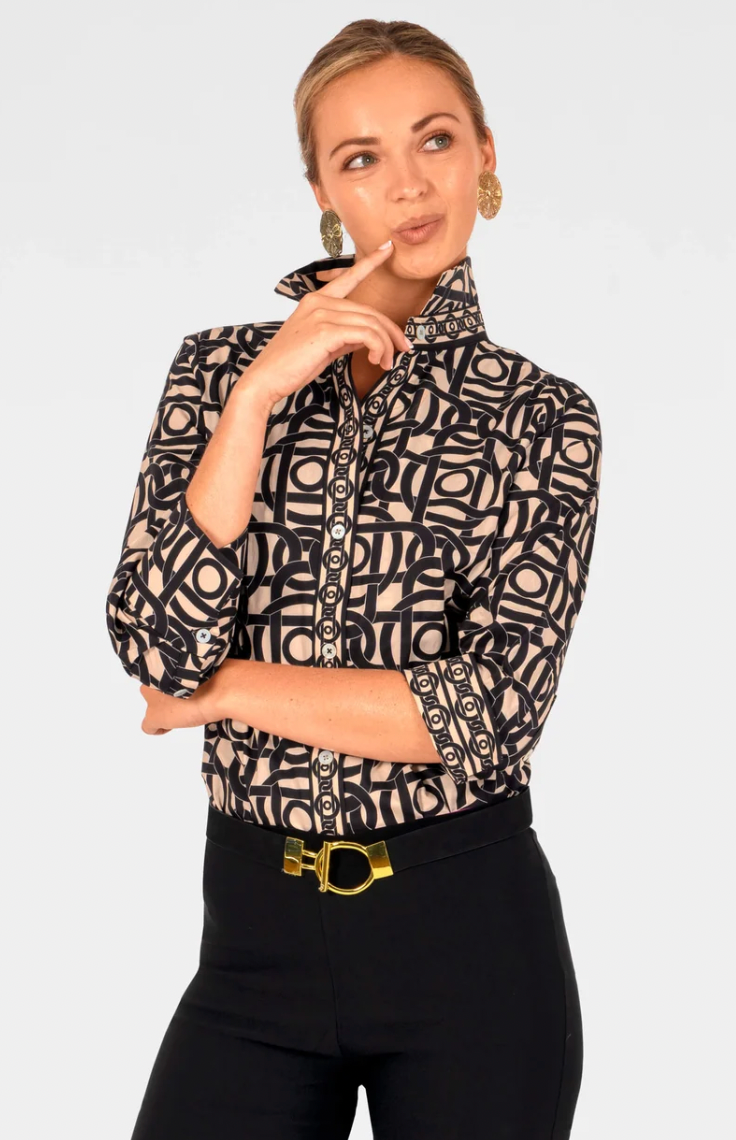 Gretchen Scott Designs Boyfriend Shirt Aubazine Black