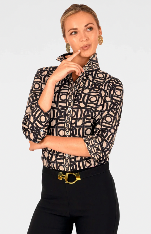 Gretchen Scott Designs Boyfriend Shirt Aubazine Black