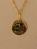 Beach Tag Charm Necklace 18k Gold Plated - Rehoboth