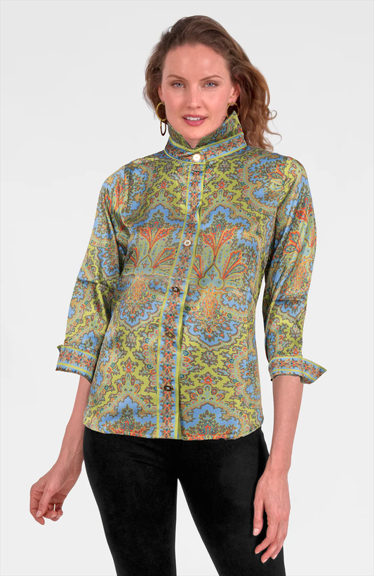 GRETCHEN SCOTT BOYFRIEND TOP PASSION PAISLEY