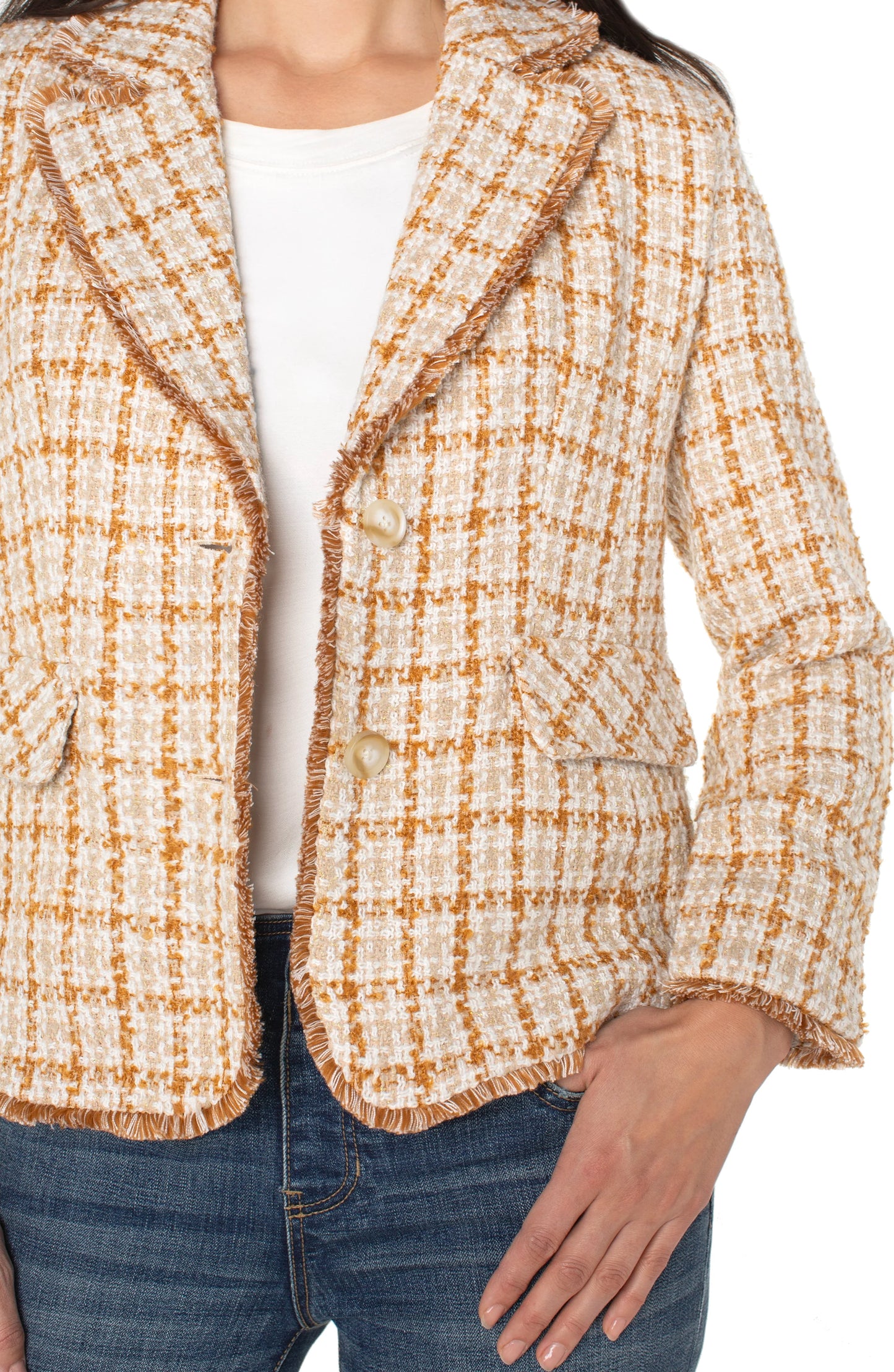 LIVERPOOL BLAZER WITH FRAYED EDGES
