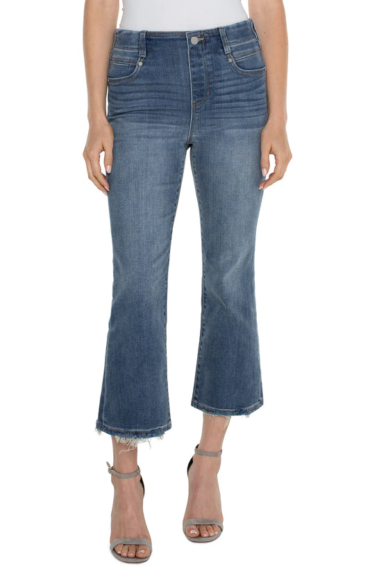 LIVERPOOL GIA GLIDER CROP FLARE JEAN DENIM