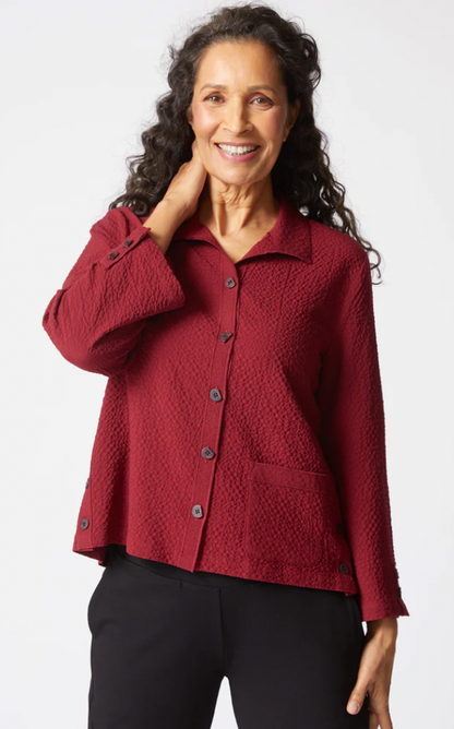 HABITAT PUCKER WEAVE WINE JACKET