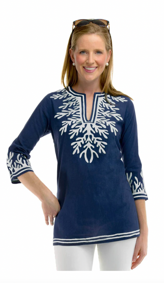 GRETCHEN SCOTT EMBROIDERED REEF TUNIC