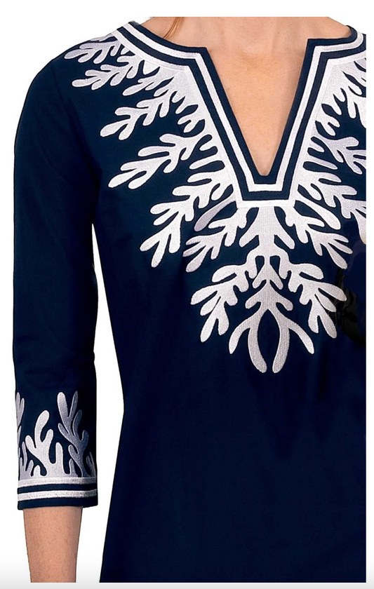 GRETCHEN SCOTT EMBROIDERED REEF TUNIC DRESS