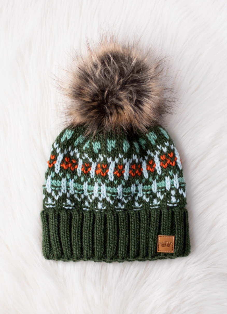 GR MULTI PATTERNED POM HAT