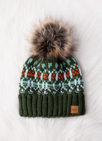 GR MULTI PATTERNED POM HAT