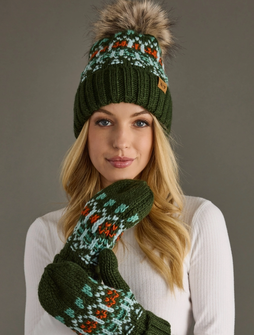 GR MULTI PATTERNED POM HAT