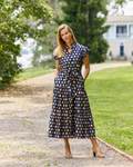 Jude Connally Cotton Dress Voile Navy Maxi