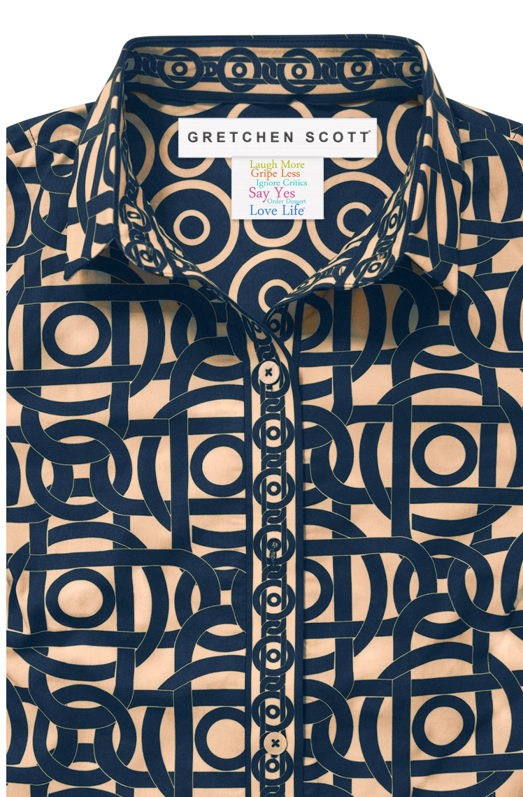 Gretchen Scott Designs Boyfriend Shirt Aubazine Navy